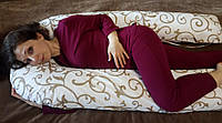 Цветная U образная подушка для беременных с наволочкой, длина 150см. Модель "Вензеля".