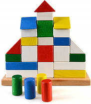 Дерев'яна іграшка пірамідка конструктор Замок у коробці, ТМ Тато