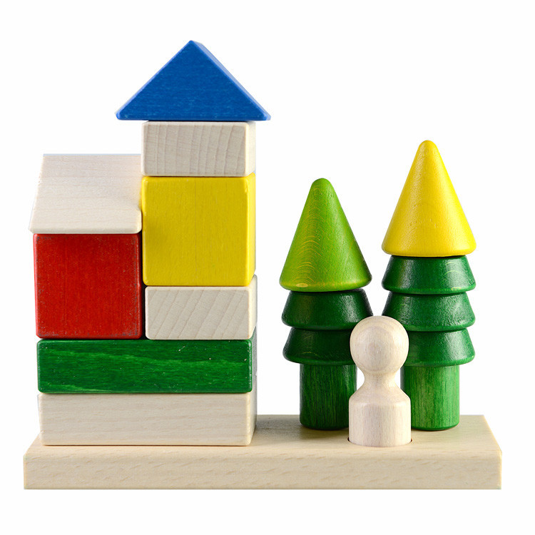 Дерев'яна іграшка пірамідка конструктор Будиночок у лісі в коробці, ТМ Тато