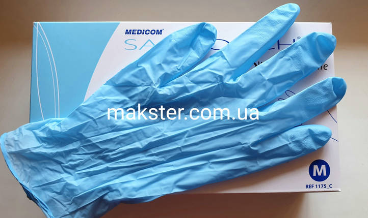 Рукавички нітрилові неопудрені SafeTouch Medicom 4,2 г 100 шт., фото 1