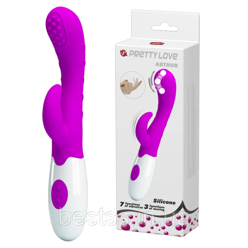 Вібромасажер із кліторальним стимулятором Pretty Love Arthur Vibrator Purple