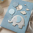 Шкатулка для новонароджених з фотоальбомом і коробочками для пам'ятних речей  "Мамині скарби" (Слоненя), фото 5