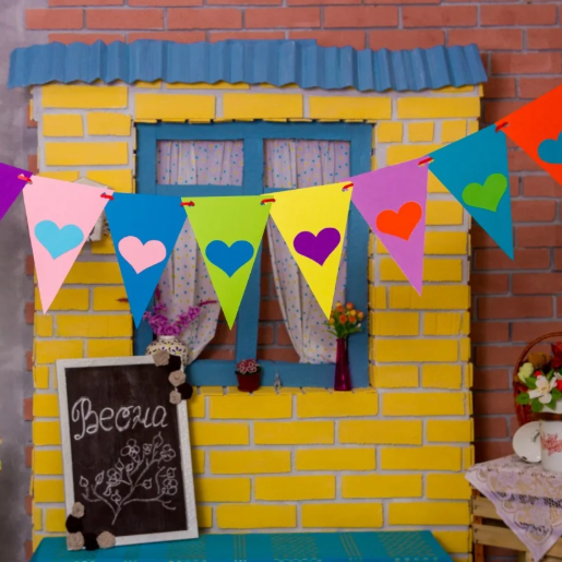 🔥 Вау! Святкова красива Гірлянда Флажки з сердечками, для Декору