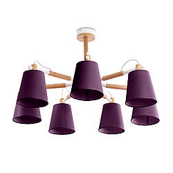 Сучасна люстра в стилі модерн з фіолетовими абажурами для вітальні, холу, спальні