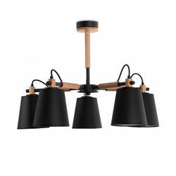 Стильна люстра в стилі модерн із чорними абажурами для вітальні, холу, спальні