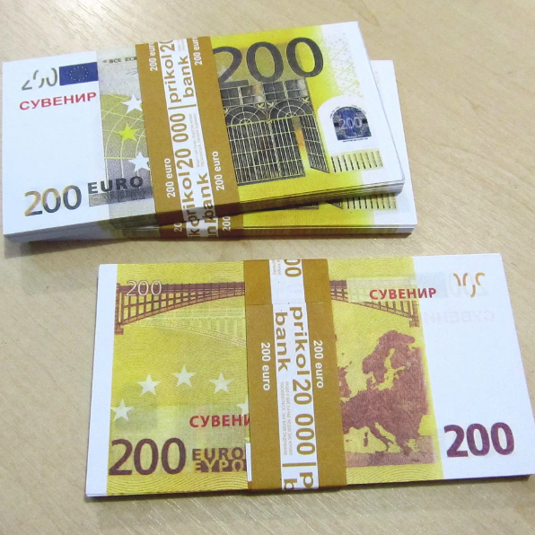 Хит! Подарочные Деньги Прикол 200 евро 80 шт/уп, муляж