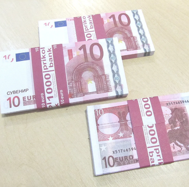 Хит! Сувенирные Деньги 10 евро 80 шт/уп, бутафорские деньги