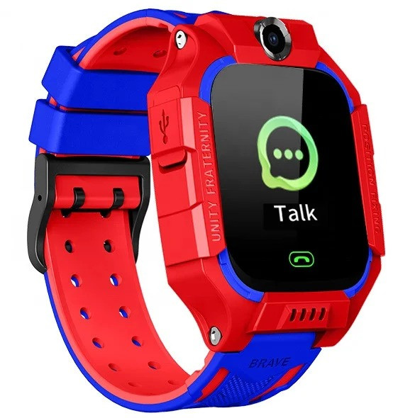 Смарт-часы детские с GPS Brave Q19, красно-голубые, фото 1