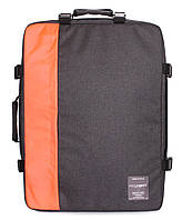 Рюкзак-сумка для ручной клади PoolParty Cabin (серый-оранжевый) - МАУ