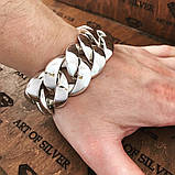 ВЕС 297 грамів! Масивний срібний браслет Панцир., фото 4