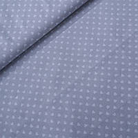 Тканина з дрібними білими сердечками на сірому тлі, ширина 160 см