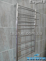Сушарка для рушників Нержавіюча Elegant 8/ Висота 850 мм. з поличками для рушників d16 мм; Ширина: 400