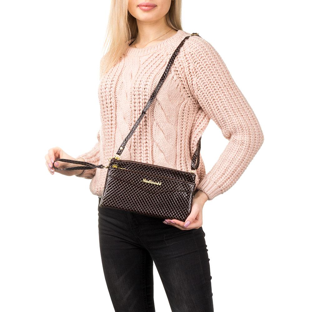 Жіноча сумочка-клатч через плече коричнева JBL