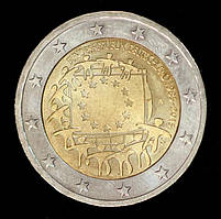 Монета Італії 2 євро 2015 р. Ювілей прапора ЄС
