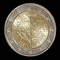 Монета Естонії 2 євро 2020 р. 100 років Тартуському мирному договору