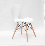 Обідні стілець Макс білий пластик на букових ніжках, фото 4