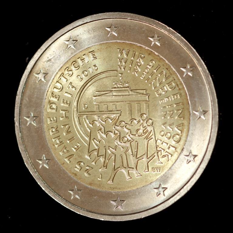 Монета Німеччини 2 євро 2015 р. 25 років об'єднанню Німеччини, фото 1