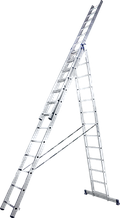 Алюмінієва трисекційна універсальна драбина 3 х 11 сходинок