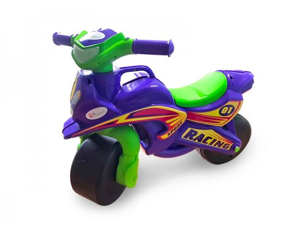 Толокар - Мотоцикл салатово-фіолетовий МотоБайк музичний DOLONI