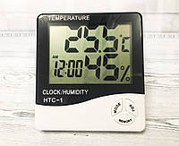 Цифровой, электронный термометр, часы, гигрометр, будильник, настольный, настенный HTC-1