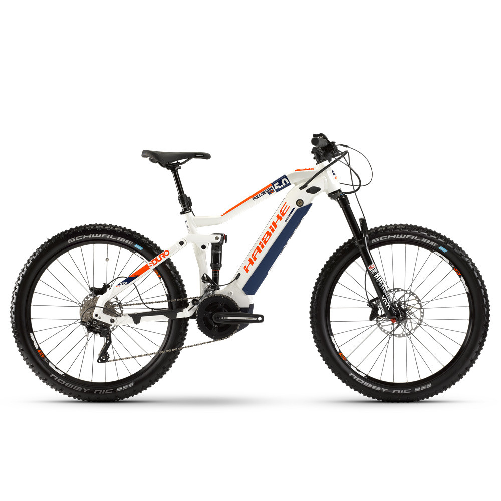 Електровелосипед Haibike SDURO FullSeven LT 5.0 i500Wh 20 s. XT 27,5", рама L, біло-синій — оранжевий, 2020, фото 1