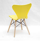 Обідній стілець Макс жовтий 12 пластик на букових ніжках, фото 3
