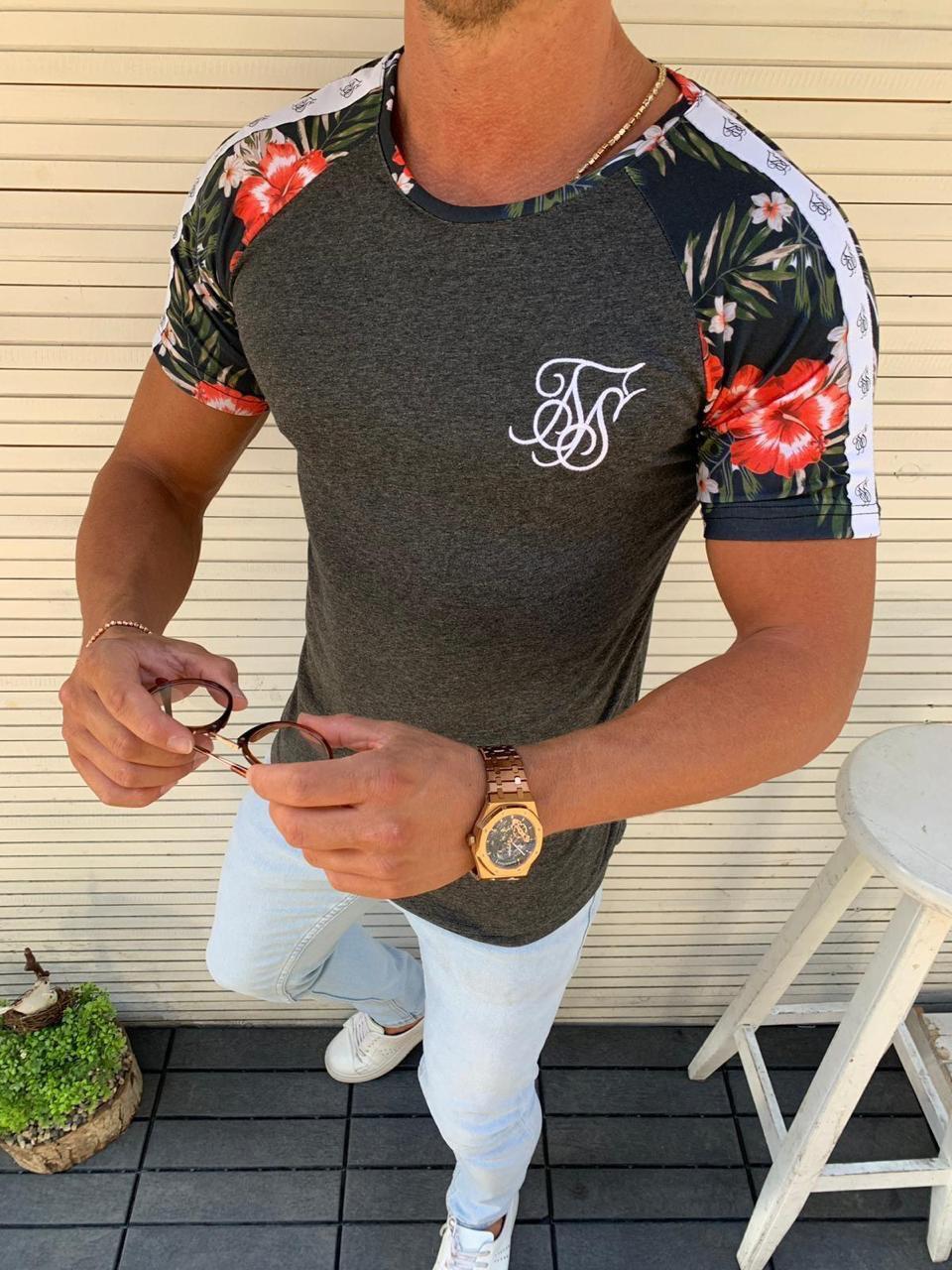 Чоловіча футболка Sik Silk M151 сіра, фото 1