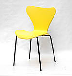 Стілець для кафе Макс жовтий Max Metal-2 - BK штабельована, ноги чорний метал, фото 2