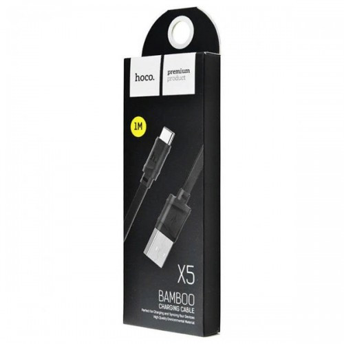 USB Кабель Hoco X5 Bamboo Type-C Black 1 метр ОРИГИНАЛ, Черный 1