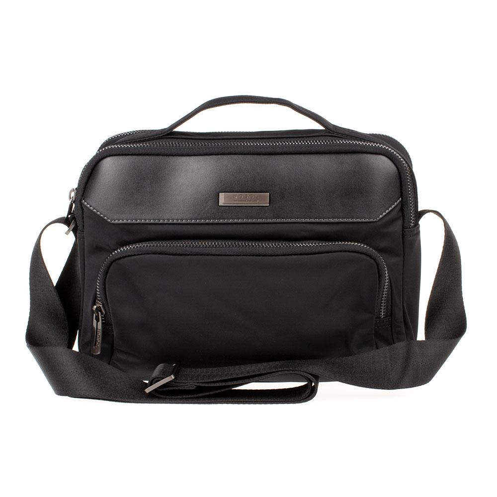 Чоловіча сумка через плече з водовідштовхувальної тканини Nobol чорний, фото 1