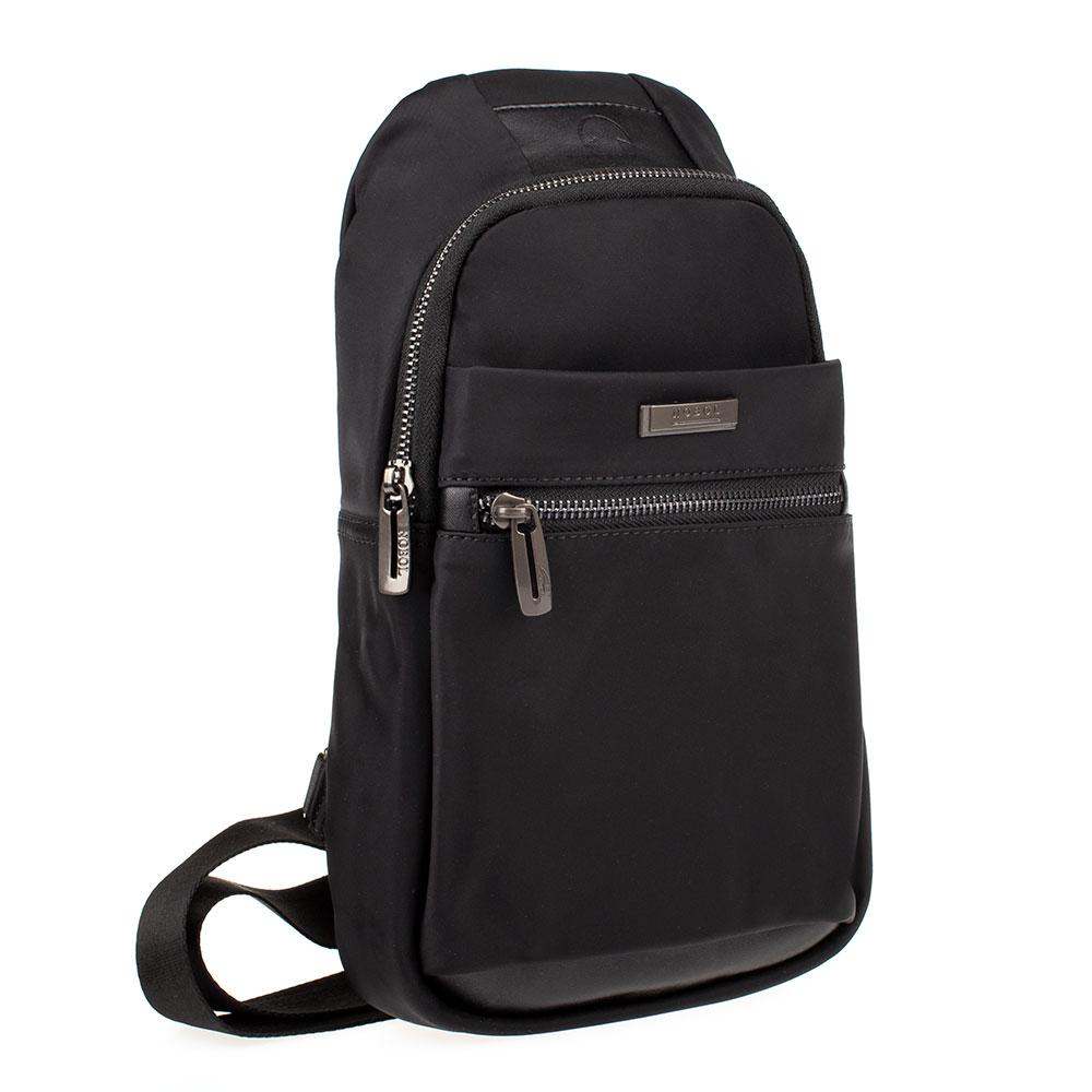 Чоловіча сумка-рюкзак через плече з водовідштовхувальної тканини Nobol чорний