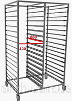 Стеллаж передвижной кондитерский на 36 уровней под противень 600х400 узкая загрузка
