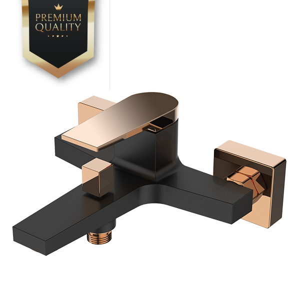 Змішувач для ванни Invena MIDNIGHT Black/Gold Rose, фото 1
