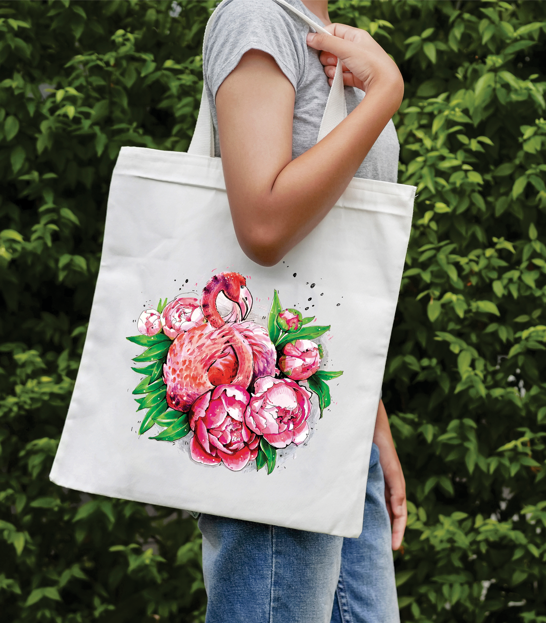 Сумка-шопер з яскравим принтом Flamingo, фото 1