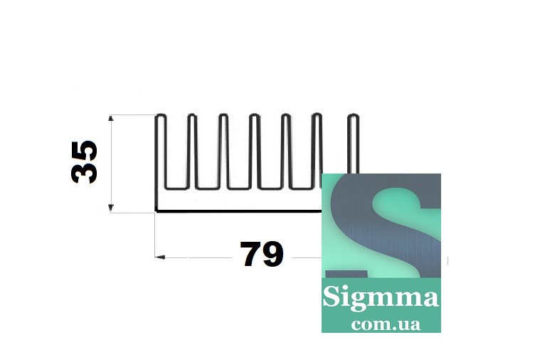 Радіаторний профіль 79 35 охолодження алюмінієвий