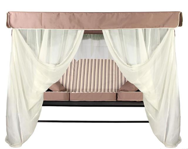 Диван-качели AURORA матрас тексилк бежево-серые полоски, 9709, Тент тексилк тортора однотонный, 2709, Поролон (3) Диван-качели AURORA матрас тексилк бежево-серые полоски, 9709, Тент тексилк тортора однотонный, 2709, Поролон (3)