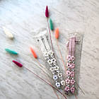 Бретелі з тканевими квіточками чорні, фото 4