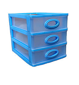 Комод МІНІ пластиковий 3-ярусний ГОЛУБИЙ Консенсус