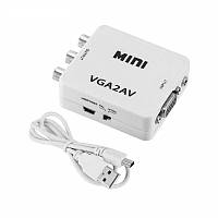 Конвертер mini VGA в AV (гн.VGA (IN)- 3гн.RCA (OUT))														
