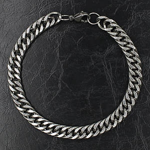 Браслет від Stainless Steel лазерний сріблястий із медичної хірургічної сталі довжина 22 см ширина 8 мм