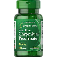 Витамины и минералы Puritan's Pride Chromium Picolinate 200 mcg Yeast Free, 100 таблеток
