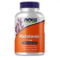 Натуральная добавка NOW Melatonin 5 mg, 180 вегакапсул