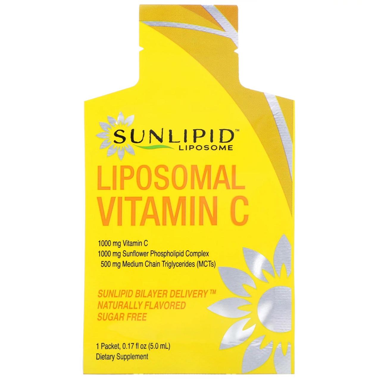 SunLipid, ліпосомальна вітамін C, з натуральними ароматизаторами, 30 пакетиків по 5,0 мл