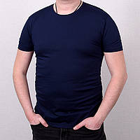 Чоловіча синя однотонна футболка великого розміру \ Чоловіча синя однотонна футболка великого розміру