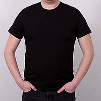 Чоловіча чорна однотонна футболка великого розміру \ Чоловіча чорна однотонна футболка великого розміру