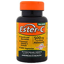 Вітамін С 500мг Ester-C, 90 вегетаріанських капсул, American Health