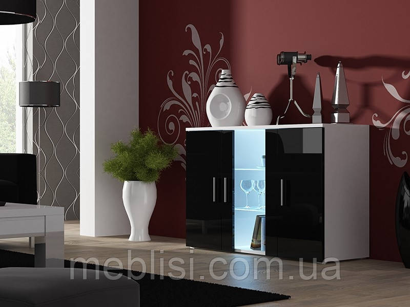 Комод SOHO S7 білий/чорний (CAMA)