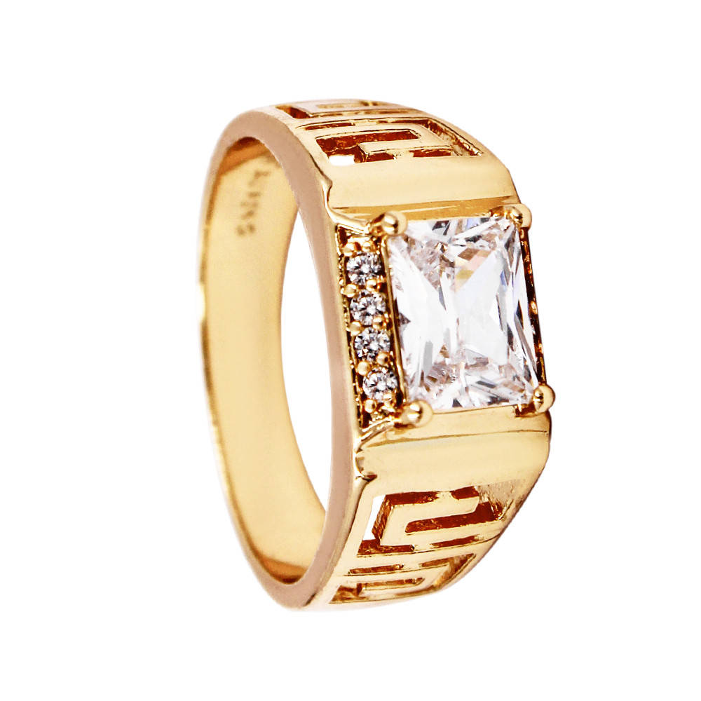 Каблучка "печатка" лимонна позолота 21, фото 1