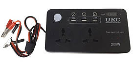 Перетворювач UKC 12-220V 200W з LCD і USB 7064