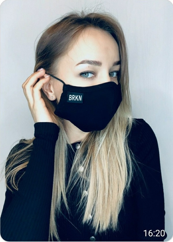 Багаторазова захисна маска Brooklyn One Size двошарова Чорна (5 штук)